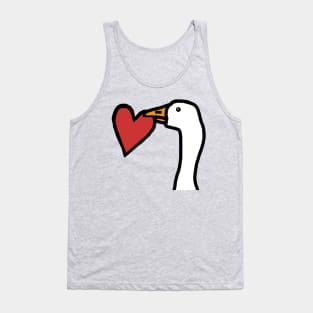 Game Goose Stealing a Heart on Valentines Day Portrait Tank Top